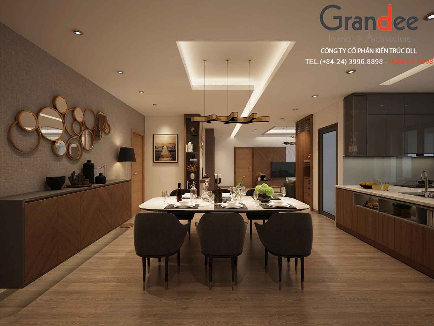 Thiết kế nội thất phòng ăn chung cư Dream Land Bonanza Duy Tân