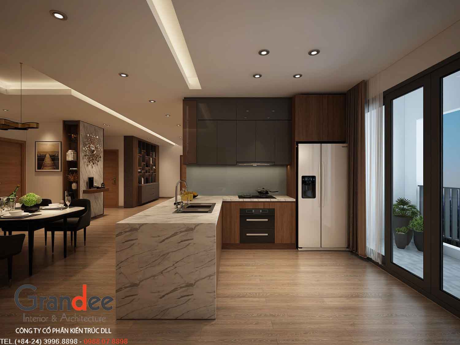 Thiết kế nội thất phòng bếp chung cư Dream Land Bonanza Duy Tân