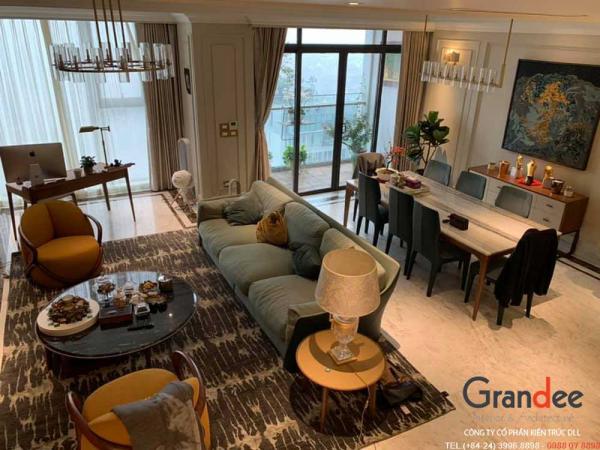 Thi công nội thất căn DUPLEX Sungrand Hồ Tây