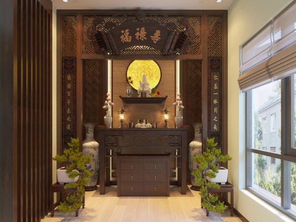 Thiết kế nội thất phòng thờ biệt thự Splendora An Khánh Hà Nội 1