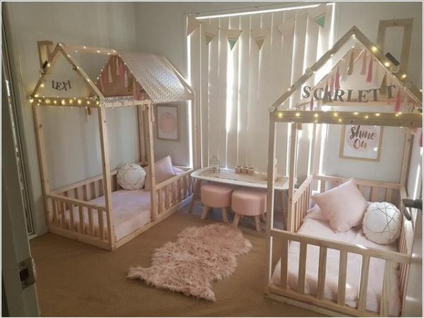 Thiết kế nội thất phòng ngủ dành cho bé sinh đôi